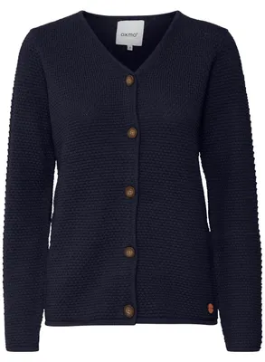 Produktbild von OXMO OXHelga Damen Strickjacke Feinstrick Cardigan Strickcardigan mit V-Ausschnitt Knöpfen 100% Baumwolle Regular fit