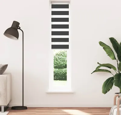 Produktbild von Doppelrollo Schwarz 45x200 cm Stoffbreite 40,9 cm Polyester