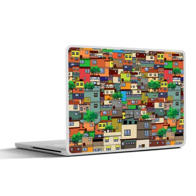 Produktbild von MuchoWow® Laptop Aufkleber Sticker Cover Patterns - Gebäude - Zentangle 30x21 cm - Sticker für Laptop - Selbstklebend