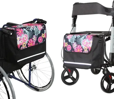 Produktbild von SENIORI Rollator / Rollstuhl Tasche Rollatortasche Rollstuhltasche 4. Blumen_classic