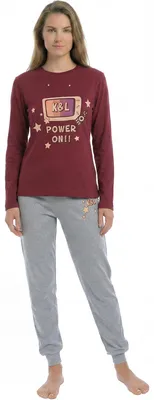 Immagine prodotto di Pigiama da donna in cotone a maniche lunghe Kisses&Love KLP1