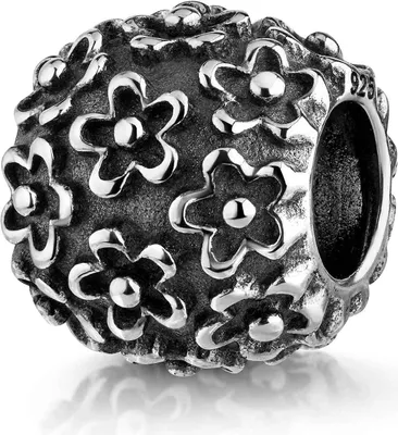 Produktbild von MATERIA by Matthias Wagner Bead Anhänger Blüte 925 Silber Kugel antik mit Schmuckbox 853