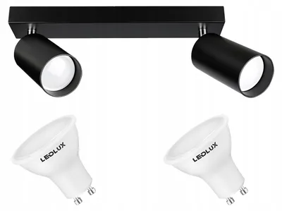 Produktbild von LEDLUX Schienenspot Deckenleuchte 2x GU10 LED 3,5W schwarz