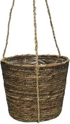 Produktbild von Blumenampel Hängeampel Blumentopf Hängetopf braun Jute Ø 18 cm H14 cm