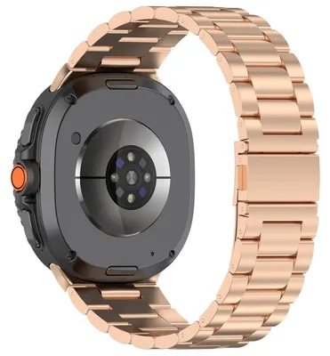 Obrázok produktu pre Pre Samsung Galaxy Watch 8 / 8 Classic Tri korálky z nehrdzavejúcej ocele Náhradný inteligentný hodinkový pás Rose Gold