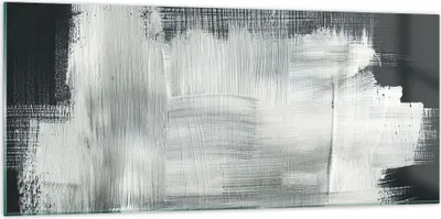 Produktbild von Bilder auf glas - Einteilig - Abstraktion Schwarz Weiß - 120x50cm - Glasbilder - Wandbilder - Bilder - zum Aufhängen bereit - Wanddekoration aus Glas - Glas Bilder - Wandbild auf Glas - GAB120x50-4173