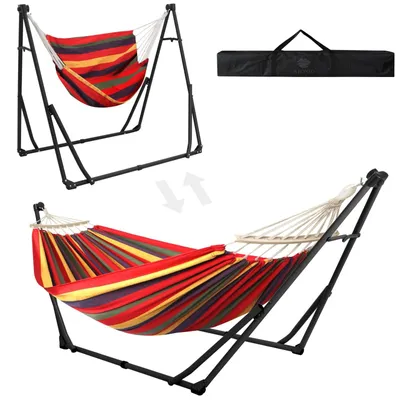 Image de Ensemble chaise suspendue et hamac avec support pliable