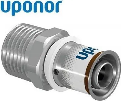 Produktbild von UPONOR S-Press PLUS Übergangsnippel 20 mm x 1/2"AG, aus Messing verzinnt 1070504