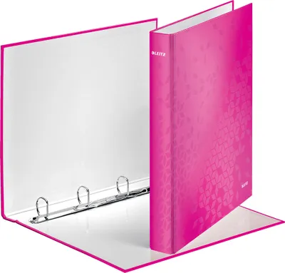 Image de LEITZ Classeur à anneaux WOW, DIN A4, carton rigide, rose