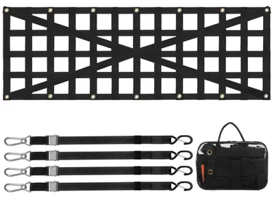 Zdjęcie produktu dla Siatka Na Tylną Klapę Vevor 137X46 Cm Mocna Z 4 Regulowanymi Pasami