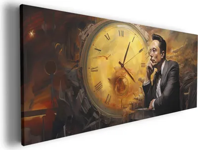 Produktbild von Wallario Premium Leinwandbild Zeitgedanken in Größe 80 x 200 cm