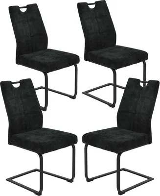 Produktbild von 4er Set XL Schwingstuhl Malea - Webstoff Anthrazit