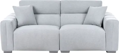 Zdjęcie produktu dla BELIANI Nowoczesna tapicerowana sofa jasnobiebieska błękitna kanapa z poduszkami hydrofobowa tkanina kanapa do salonu