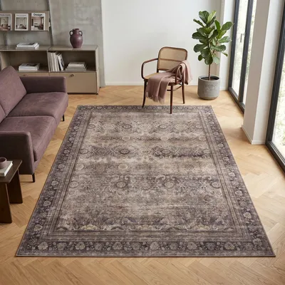 Produktbild von Carpetsale24 Waschbarer Teppich Vintage Kurzflor Teppich Wohnzimmer Esszimmer Orientalisches Design Pflegeleicht Grösse: 160x230 cm