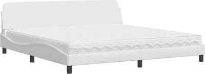 Immagine prodotto di vidaXL Letto con materasso "Dover" bianco 200x200 cm in Pelle finta