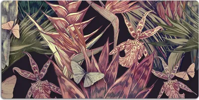 Produktbild von Schreibtischmatte Tischunterlage 120x60 cm Mauspad - Vögel und Blätter