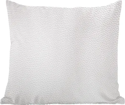 Produktbild von MuchoWow® Zierkissen Sofakissen Wohnzimmer Dekokissen 40x40 cm Leder - Strukturiert - Leder-Optik - Weiß - Foto Kissen - Schlafzimmer Dekoration