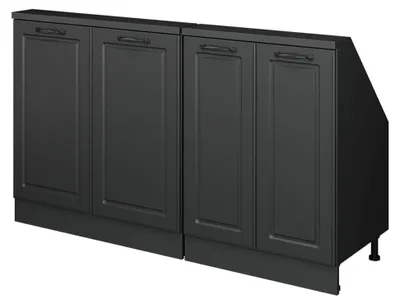 Produktbild von Küchenschrank für Dachschrägen R-Line, Anthrazit Landhaus/Anthrazit, 140 cm 2er Set