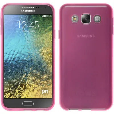 Produktbild von PhoneNatic Case kompatibel mit Samsung Galaxy E5 - rosa Silikon Hülle transparent + 2 Schutzfolien