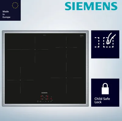 Zdjęcie produktu dla Siemens EH645BFB6E Płyta indukcyjna płaska, szeroka rama samowystarczalna instalacja natynkowa standardowa szerokość 60