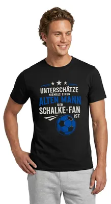 Produktbild von Spreadshirt Alter Mann Schalke-Fan Fußball-Fan Männer T-Shirt, XL, Schwarz