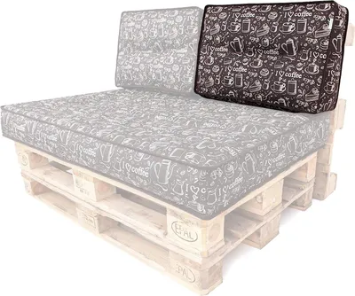 Obrázek produktu pro Paletový polštářek opěradlo 60x40 cm odnímatelný potah voděodolný Paletové polštářky Paletové polštářky Zahradní polštářky Venkovní paletové polštářky Káva hnědá
