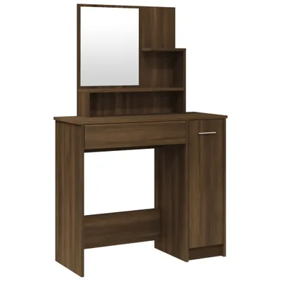 Obrázok produktu pre vidaXL Toaletný stolík so zrkadlom hnedý dubový vzhľad 86,5x35x136 cm - Toaletné stolíky