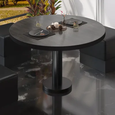 Produktbild von BML | Bistro Loungetisch | Ø:H 70 x 38,5 cm | Wenge / Schwarz | Bistro Loungetisch Gastro Tisch