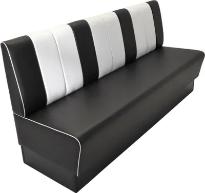Produktbild von Gastro Sitzbank Americano Retro | Dinerbank Schwarz & Weiß | 200 cm breit | Amerikanische Sitzbank