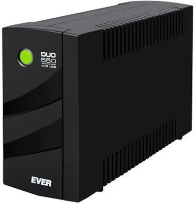 Produktbild von Ever DUO 550 AVR USB, Line-Interaktiv, 0,55 kVA, 330 W, Sine, 162 V, 290 V