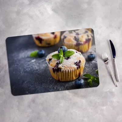 Produktbild von Tischset 4x45x30 cm Platzset Tischmatte Platzmatte Untersetzer - Blaubeer Muffins