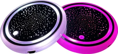 Produktbild von 2 Stück LED-Auto-Becheruntersetzer, wasserdicht, mit Lichtsensor, USB-aufladbar, LED-Auto-Innenraum-Atmosphärenlampe, Dekoration, Tassenmatte