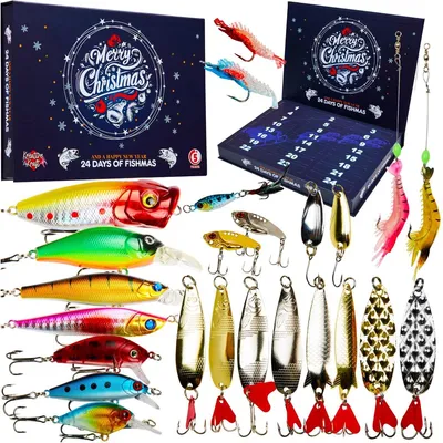Produktbild von Angelköder Adventskalender Kunstköder - 24 Köder - Für Angler und Teenager - Weihnachten 2025