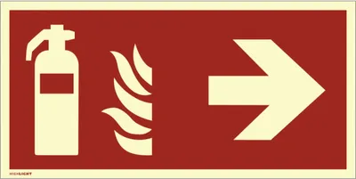 Produktbild von Dreifke® Kombischild Feuerlöscher rechts ISO 7010, Kunststoff, nachl.,160-mcd...