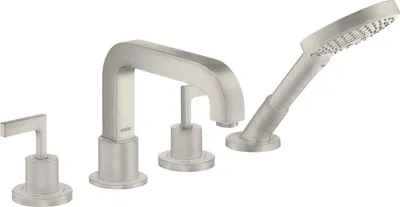 Produktbild von 4-Loch Fliesenrandarmatur AXOR CITTERIO DN 15 m Hebelgr. u Ros. Stain st optic stainless steel optic