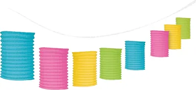 Produktbild von Amscan - Laterne - Girlande, Papier SG38412 (Einheitsgröße) (Bunt)
