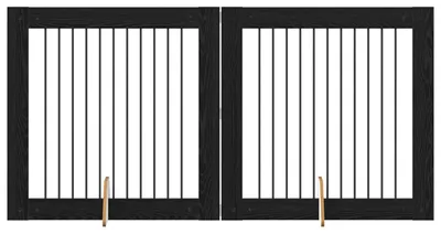 Produktbild von Klappbares Hundetor mit Ständern 2 pcs Schwarze Eiche 200,5 cm