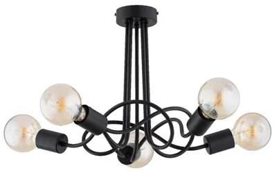 Zdjęcie produktu dla Lampa sufitowa WINGO czarna 5xE27x15W metal wym:36x51x51cm IP20 Alfa