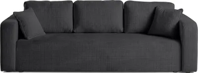 Produktbild von Best Möbel Miro - 3-sitzer Einzelsofa - Schlaffunktion und Bettkasten - aus strukturiertem Samt , Anthrazitgrau