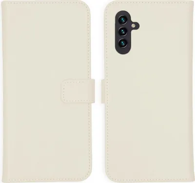 Image de Selencia Bibliothèque en cuir véritable pour le Samsung Galaxy A13 (5G) / A04s - Greige