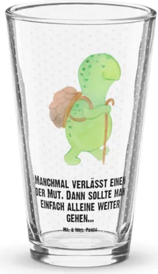 Produktbild von Mr. & Mrs. Panda Cocktailglas Schildkröte Wanderer - Transparent - Geschenk, Motivationsspruch, Glasbecher, Tumbler, Trinkglas, Glas, Longdrinkglas, Motivation