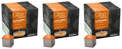 Produktbild von Tchibo Qbo Caffè Crema Minas Verde Premium Kaffeekapseln, 81 Stück - 3x27 Kapseln (Caffè, Intensität 8/10, vollmundig und würzig), nachhaltig & aus 70% nachwachsenden Rohstoffen¹
