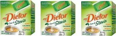 Produktbild von 3x My Dietor Cuor di Stevia natürlicher Süßstoff 30g Herz von Stevia 30 Beuteln