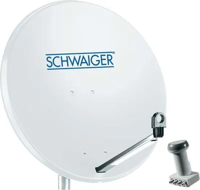 Image de SCHWAIGER Système SAT 80 cm 4 participants Quad-LNB (avec switch) Gris clair (SPI991.0SET)