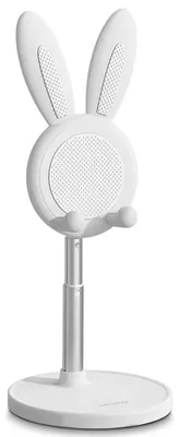 Produktbild von Niedlicher Handyhalter, höhenverstellbarer Winkel, Handyhalter für Schreibtisch, niedlicher Kaninchen-Handyhalter, Weiß