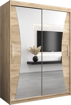 Produktbild von Kleiderschrank, Schiebetürenschrank Schlafzimmer, Schrank mit Spiegel MONACO 150 cm