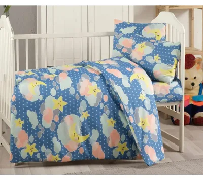 Immagine prodotto di Biancheria da letto per bambini in cotone 140x200, 70x90cm blu cielo