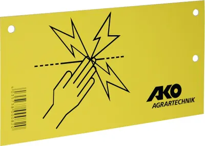 Immagine prodotto di AKO Warnschild Elektrozaun, 20×10?cm, beidseitig bedruckt, Kunststoff
