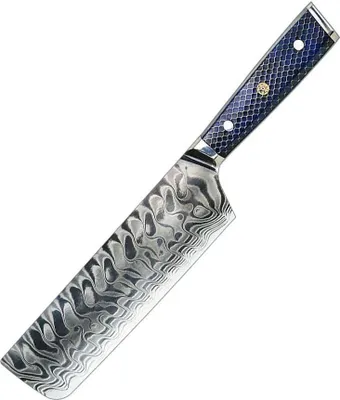 Zdjęcie produktu dla Nóż kuchenny damasceński YU-37417 - Nakiri Niebieski KP37417