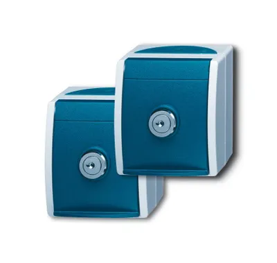 Produktbild von Busch-Jaeger Zubehör Stromversorgung, CEE 7/3, Blau, Grau, IP44, 250 V, 16 A, 74 mm